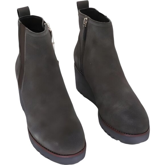 Sanctuary Engage Wedge Ankle Boots Java Brown Side-Zip Platform Women US 10 - Picture 1 of 6